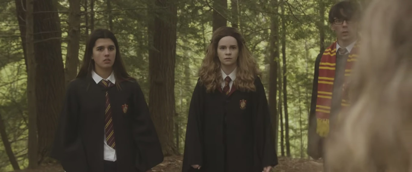 Mudblood, a Harry Potter fanfilm — Hermione Granger (Kari Lewis) with Gryffindor students